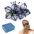 Mistofu 3.93-Inch DIY Copper Wire Handwoven Barrette | Gradient Double Flower Hair Accessory