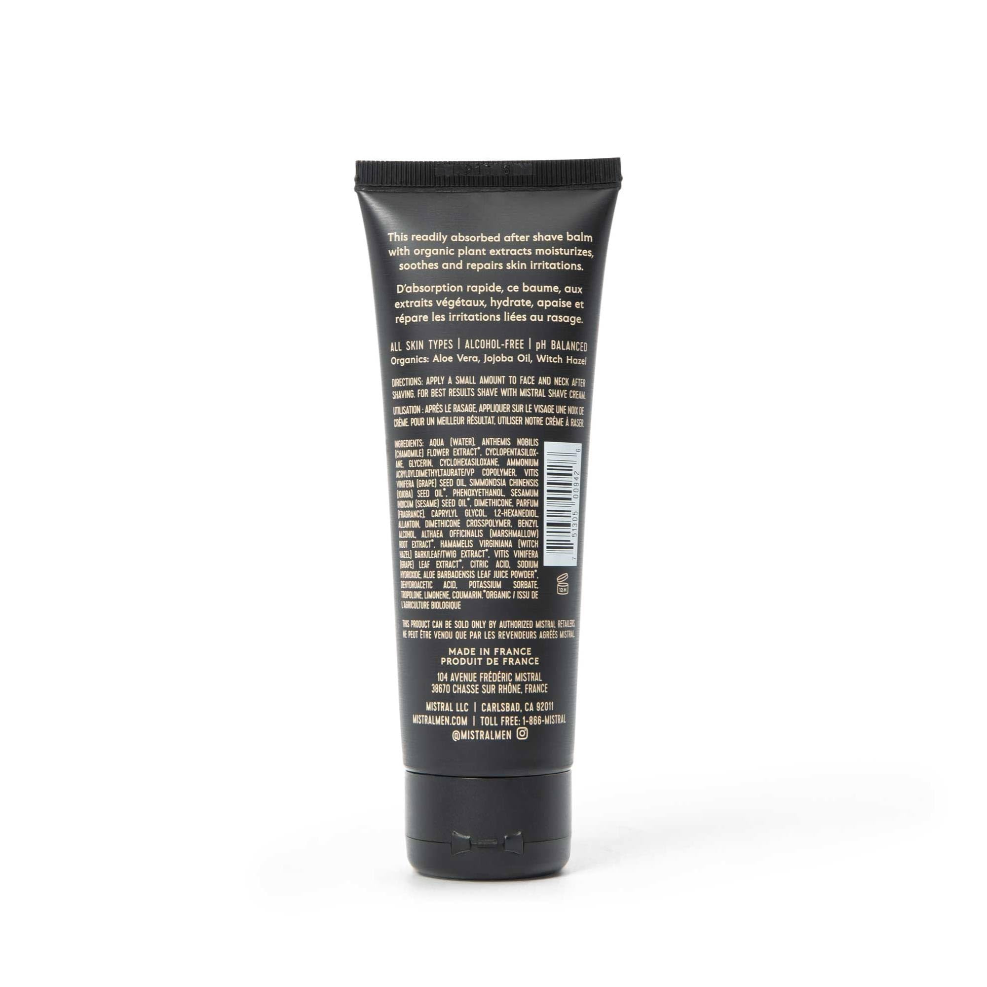 Mistral Bourbon Vanilla After Shave Balm – 2.7 Fl Oz | Hydrating, Non-Greasy, Aloe & Jojoba | Made in France