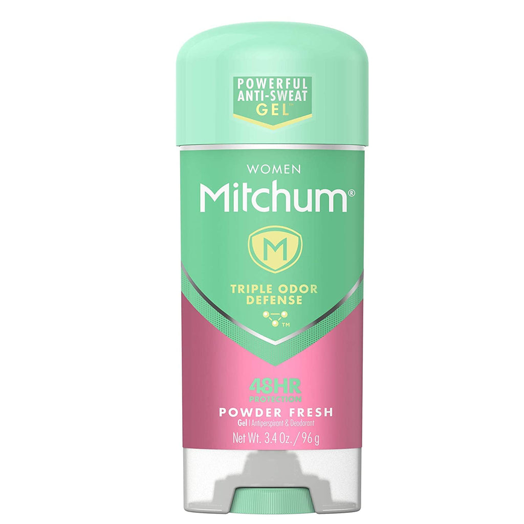 Mitchum For Women Clear Gel Anti-Perspirant Deodorant – Powder Fresh, 3.40 oz, Pack of 3