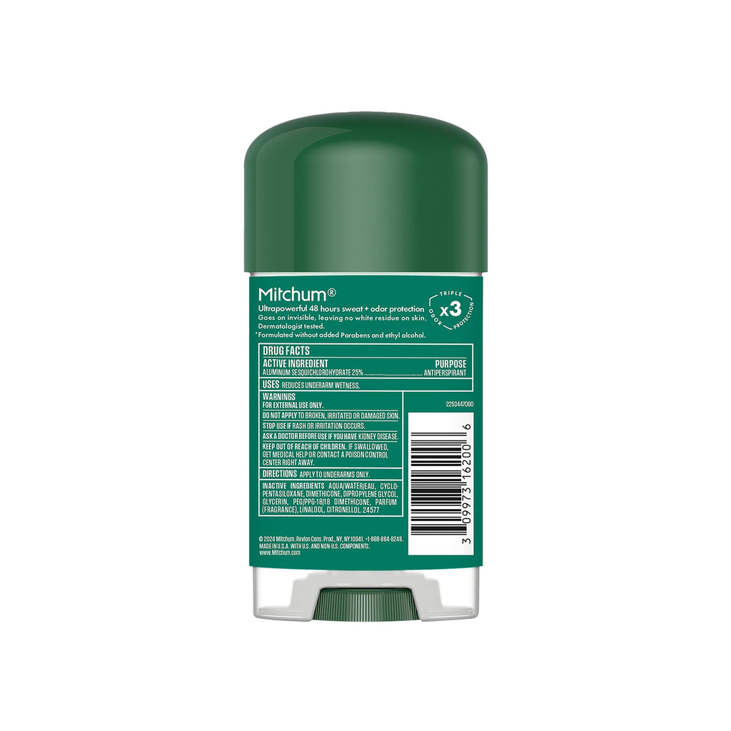 Mitchum Men’s Triple Odor Protection Gel – Sport, 2.25 oz, 48HR Protection, Pack of 6