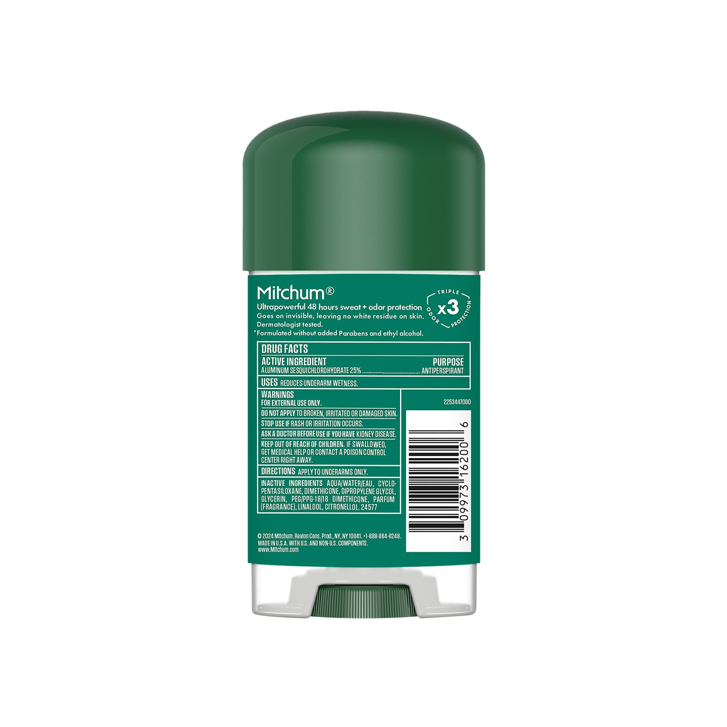 Mitchum Men’s Triple Odor Protection Gel – Sport, 2.25 oz, 48HR Protection, Pack of 6