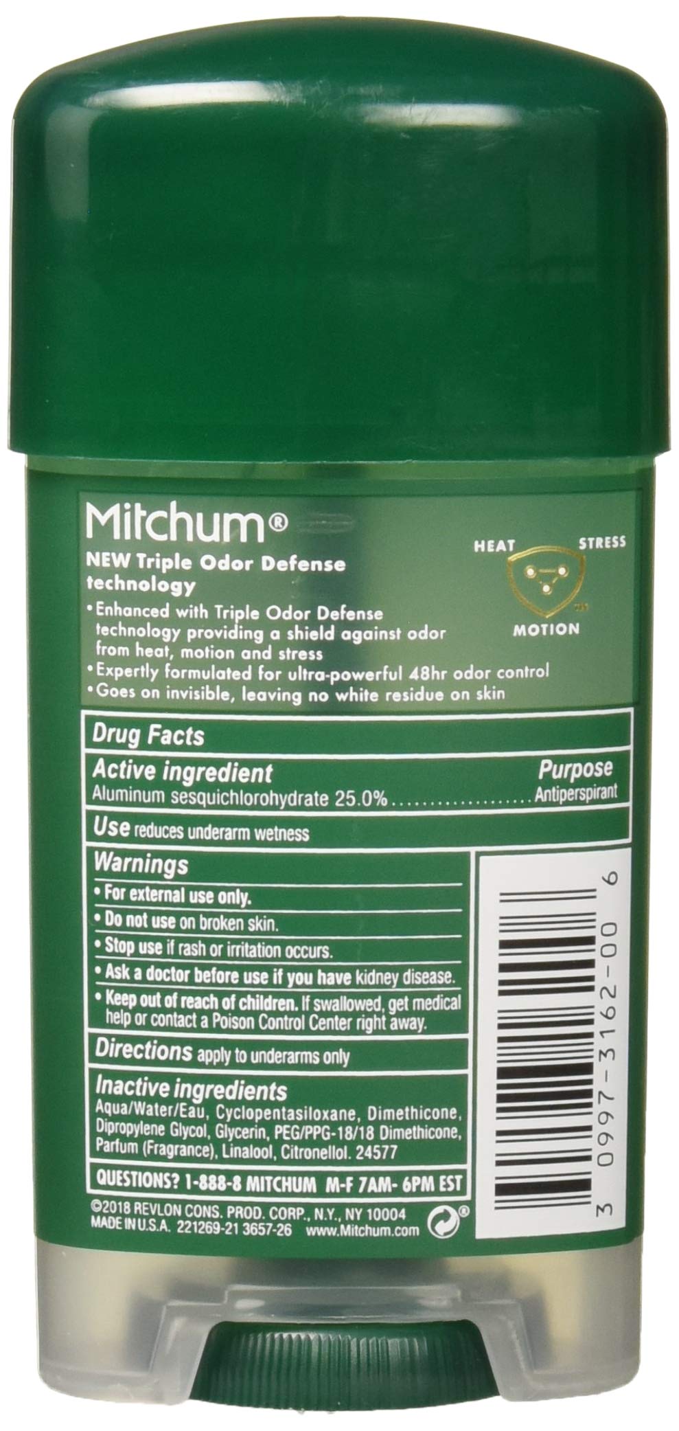 Mitchum Sport Antiperspirant Stick – 48 Hr Protection, Triple Odor Defense, Pack of 2