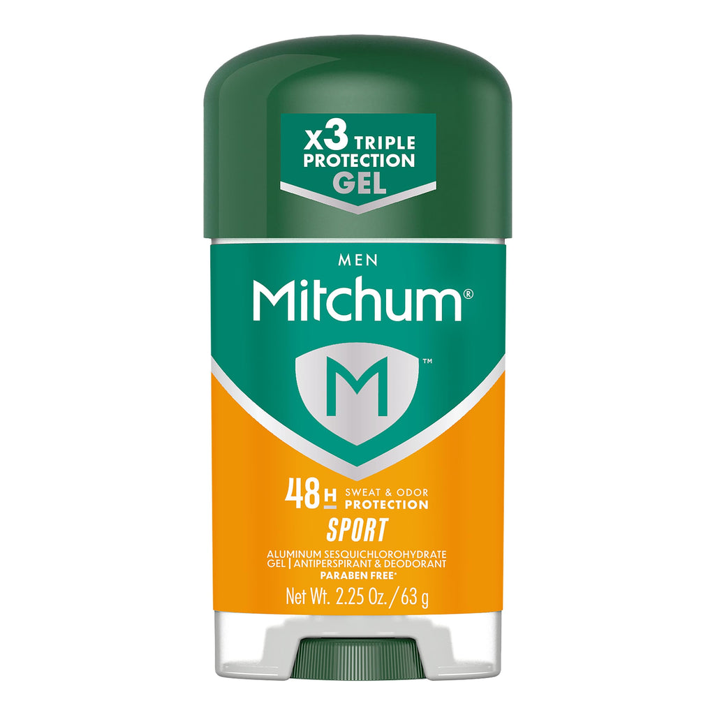 Mitchum Men’s Triple Odor Protection Gel – Sport, 2.25 oz, 48HR Protection, Pack of 6
