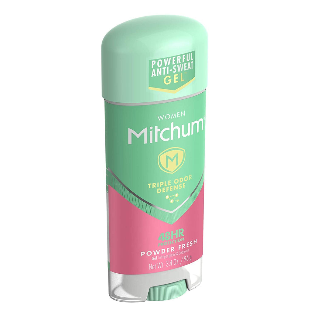 Mitchum For Women Clear Gel Anti-Perspirant Deodorant – Powder Fresh, 3.40 oz, Pack of 3