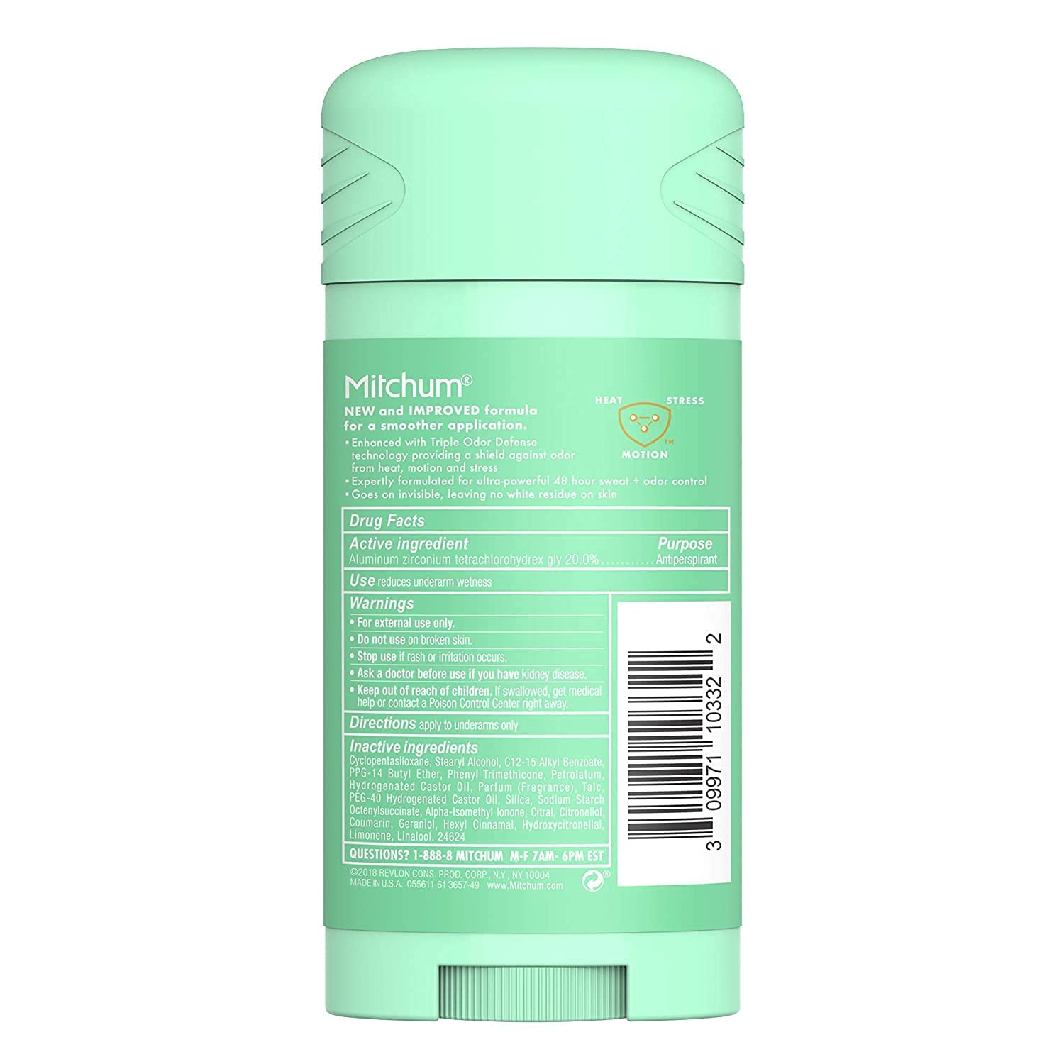 Mitchum Women Triple Odor Defense Invisible Solid Deodorant – Pure Fresh, 48HR, 5 Pack
