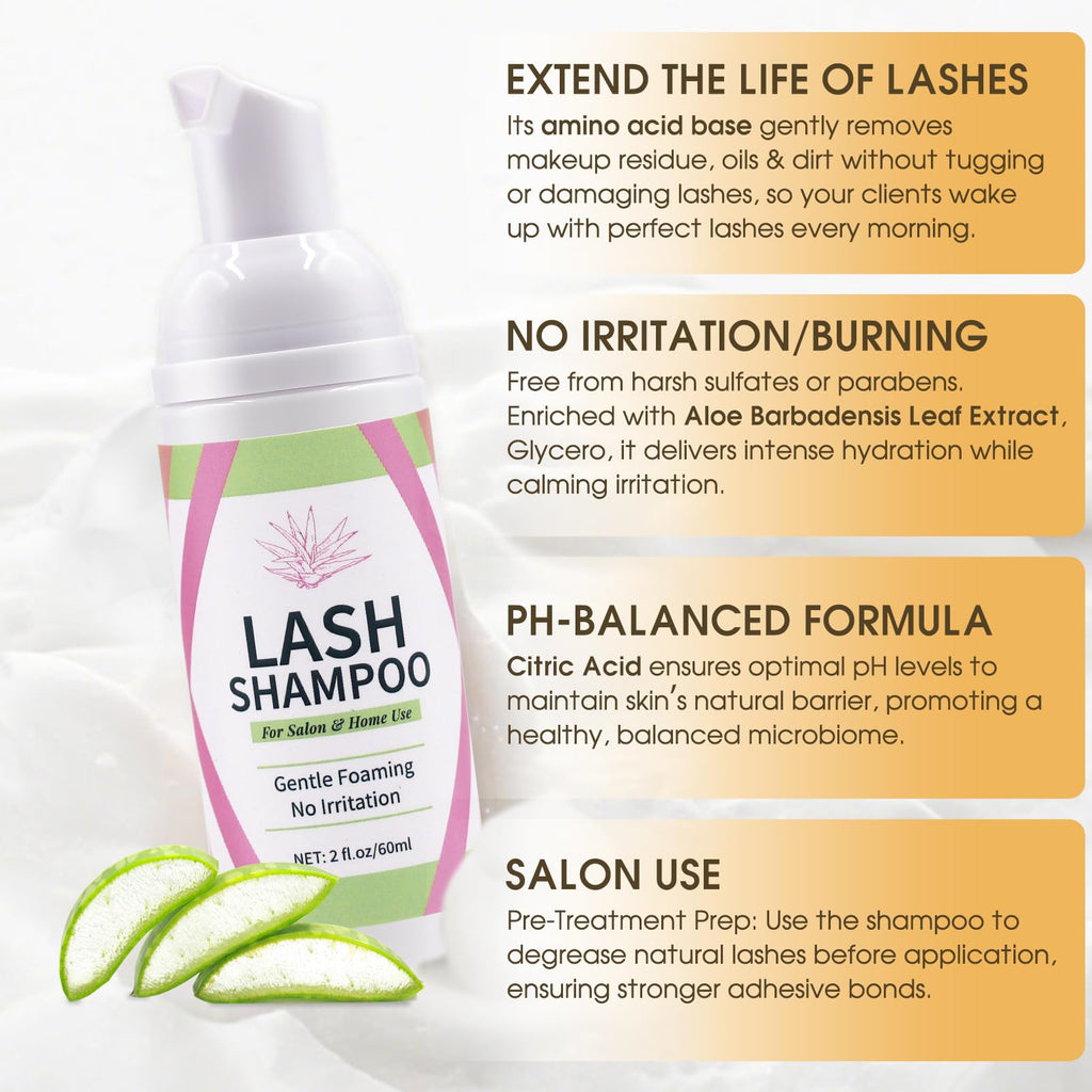 Miuffue Lash Bonder Primer & Shampoo Kit for Eyelash Extensions – Pro Use (15ml+15ml+60ml)