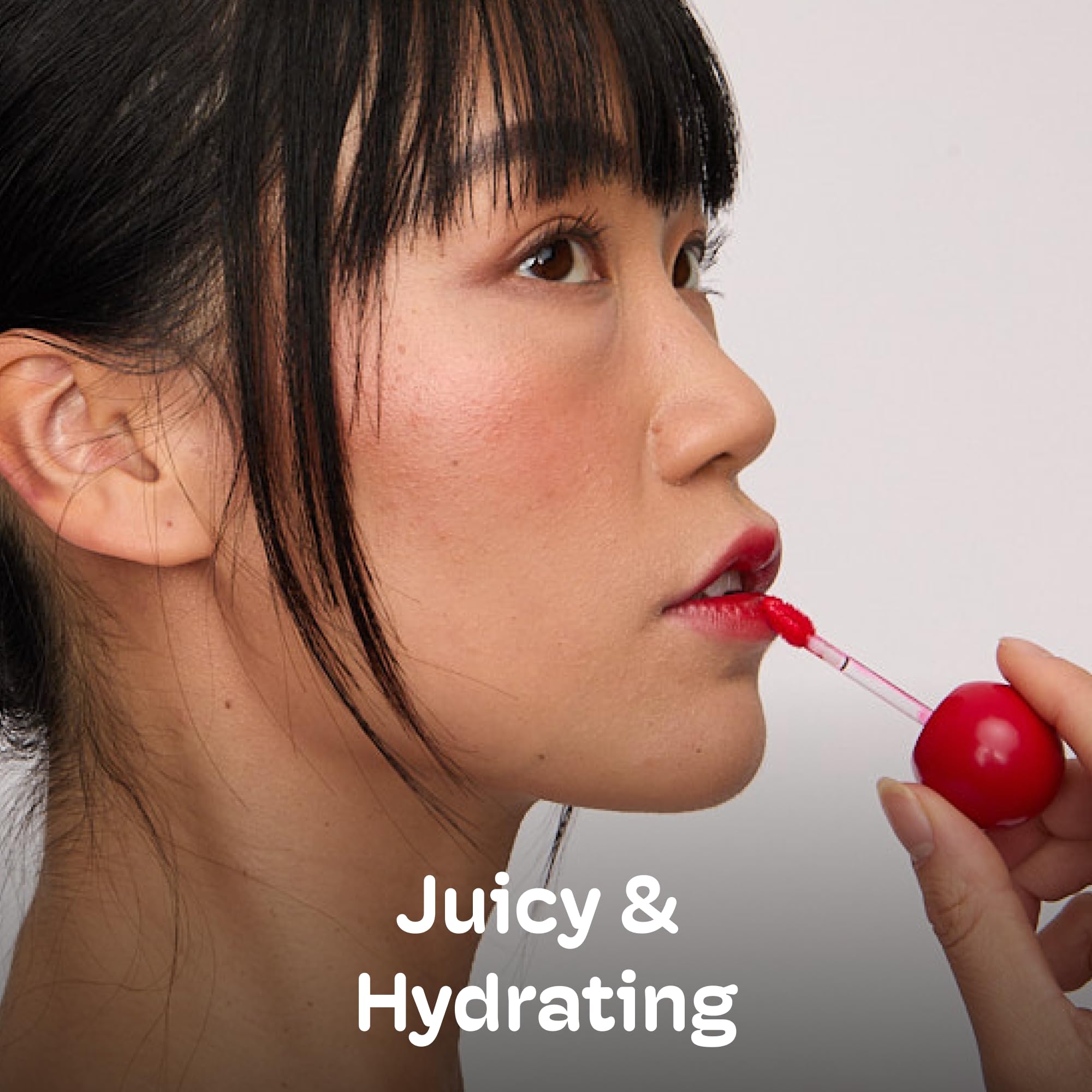 MIXIK Juicy Lip Tint Cherry Pop – Hydrating Water-Based Lip Stain with Blue Agave