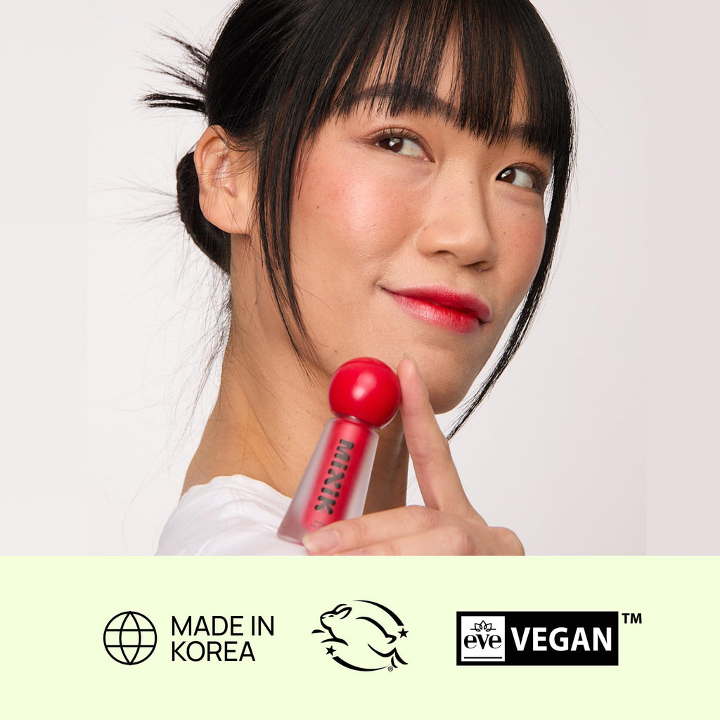 MIXIK Juicy Lip Tint Cherry Pop – Hydrating Water-Based Lip Stain with Blue Agave