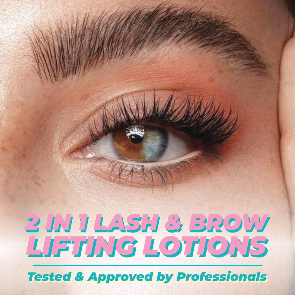 MIYA LASH 2 in 1 Brow Lamination & Lash Lift Lotion Set – 10 Treatments, Sachet Refills, Fast-Acting 3-Step Kit
