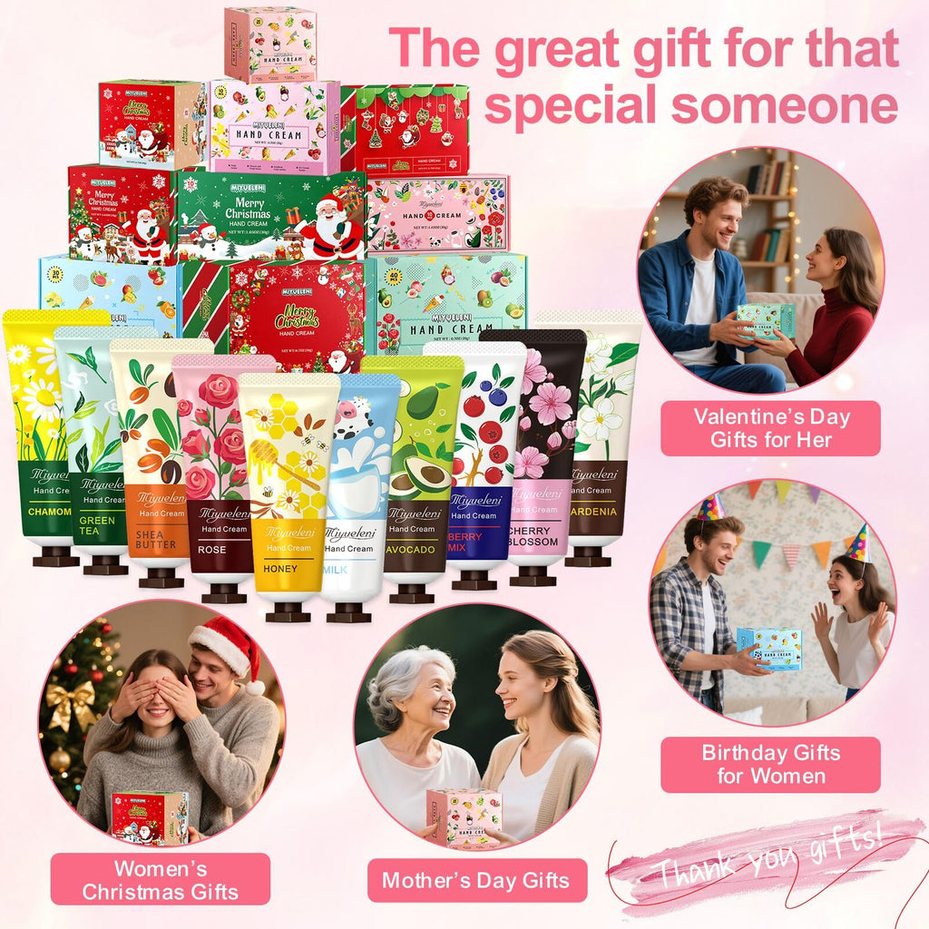 MIYUELENI 20-Pack Hand Cream Gift Set – Travel-Size Hydration for Dry Hands