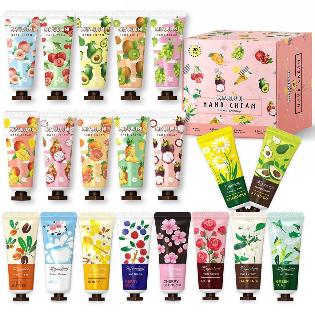MIYUELENI 20-Pack Hand Cream Gift Set – Travel-Size Hydration for Dry Hands