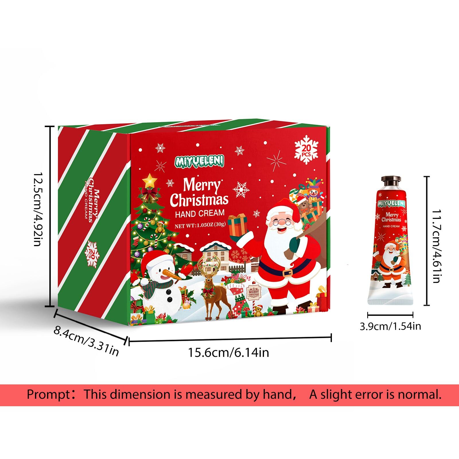 MIYUELENI 20-Pack Christmas Hand Lotion Set – Moisturizing Mini 30ml Gifts