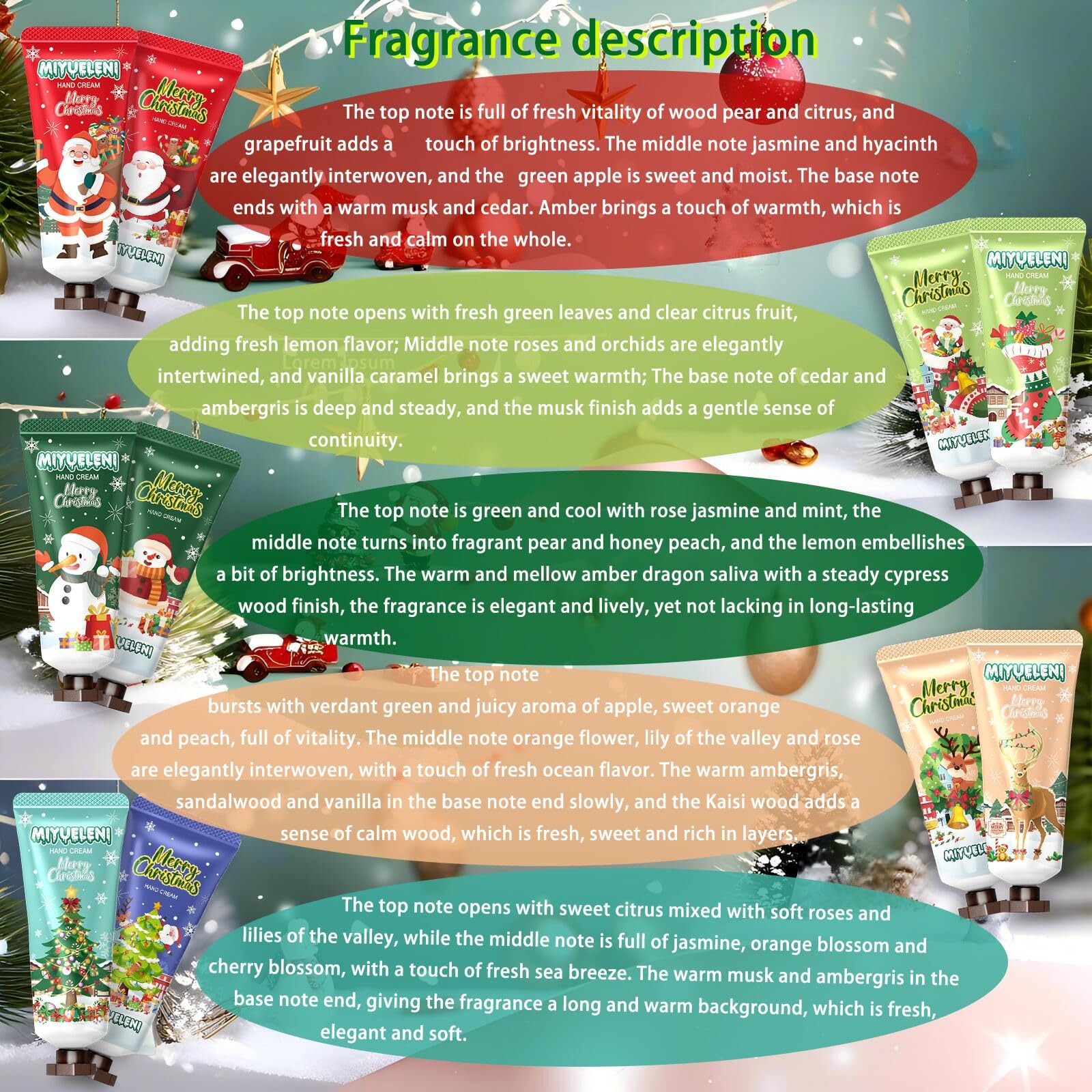 MIYUELENI 20 Pack Christmas Hand Lotion Gift Set – 20ml Travel-Size Moisturizing Hand Creams for Stockings & Bulk Gifts