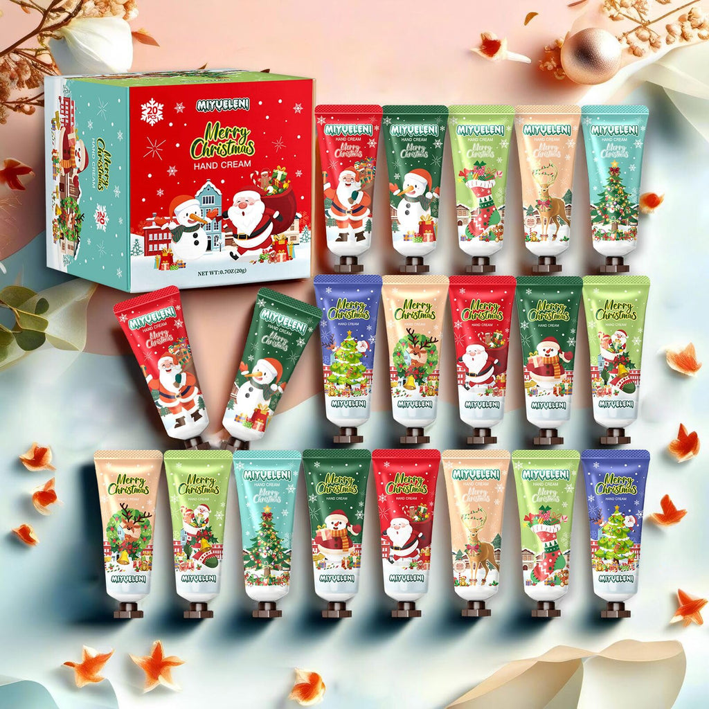 MIYUELENI 20 Pack Christmas Hand Lotion Gift Set – 20ml Travel-Size Moisturizing Hand Creams for Stockings & Bulk Gifts