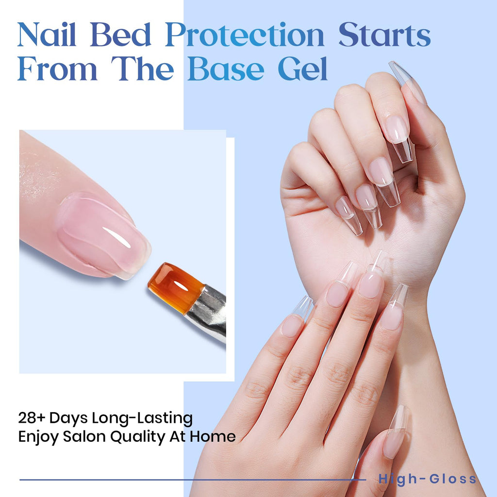 MIZHSE 100ml Gel Base Coat – Clear Foundation for Long-Lasting Soak-Off Gel Nails Kit