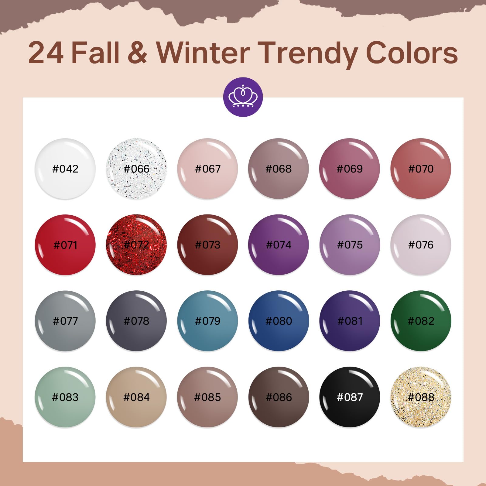 MIZHSE Quick Dry Nail Polish Set – 24 Colors, Fast Air-Dry, Fall/Winter Shades