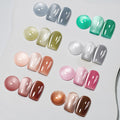 MIZHSE Cat Eye Gel Nail Polish Kit – 8 Magnetic Colors & Moonlight Glass Shimmer