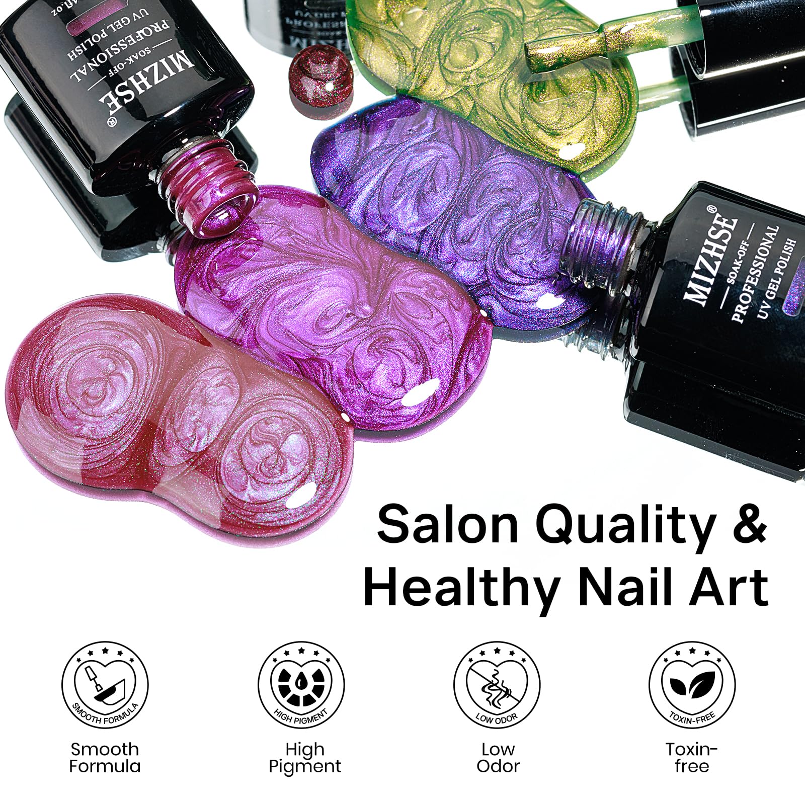 MIZHSE Cat Eye Gel Nail Polish Kit – Gemstone Magnetic Set