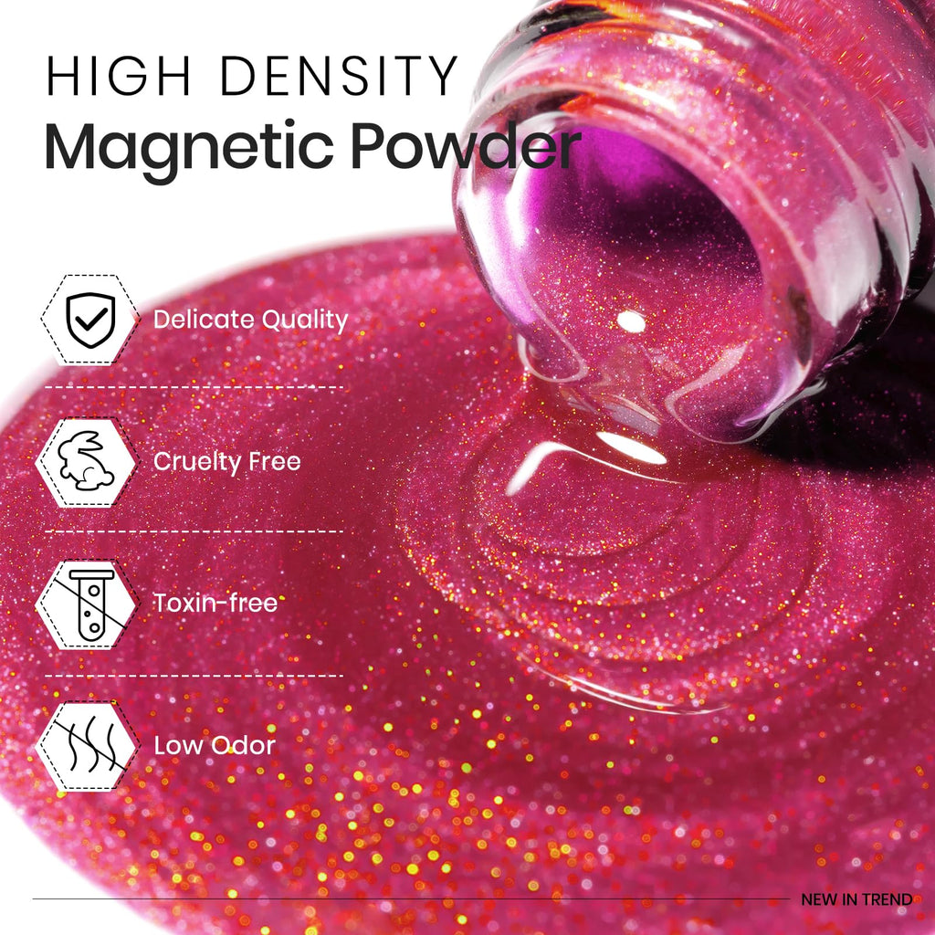 MIZHSE Cat Eye Gel Nail Polish Kit – 8 Dawn Colors with Magnetic Stick