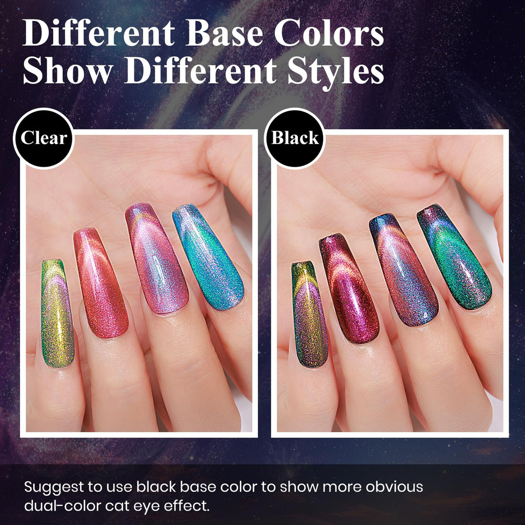 MIZHSE 9D Cat Eye Gel Nail Polish Kit — 6 Colors + 2 Magnetic Sticks (10 ml) | Soak-Off Gel Polish