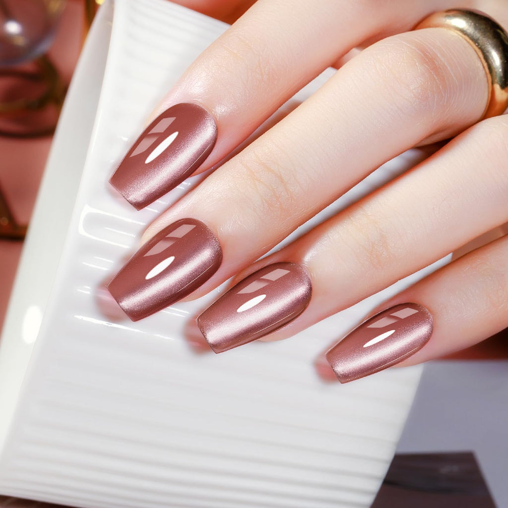 MIZHSE Cat Eye Gel Nail Polish Kit – 8 Magnetic Colors & Moonlight Glass Shimmer