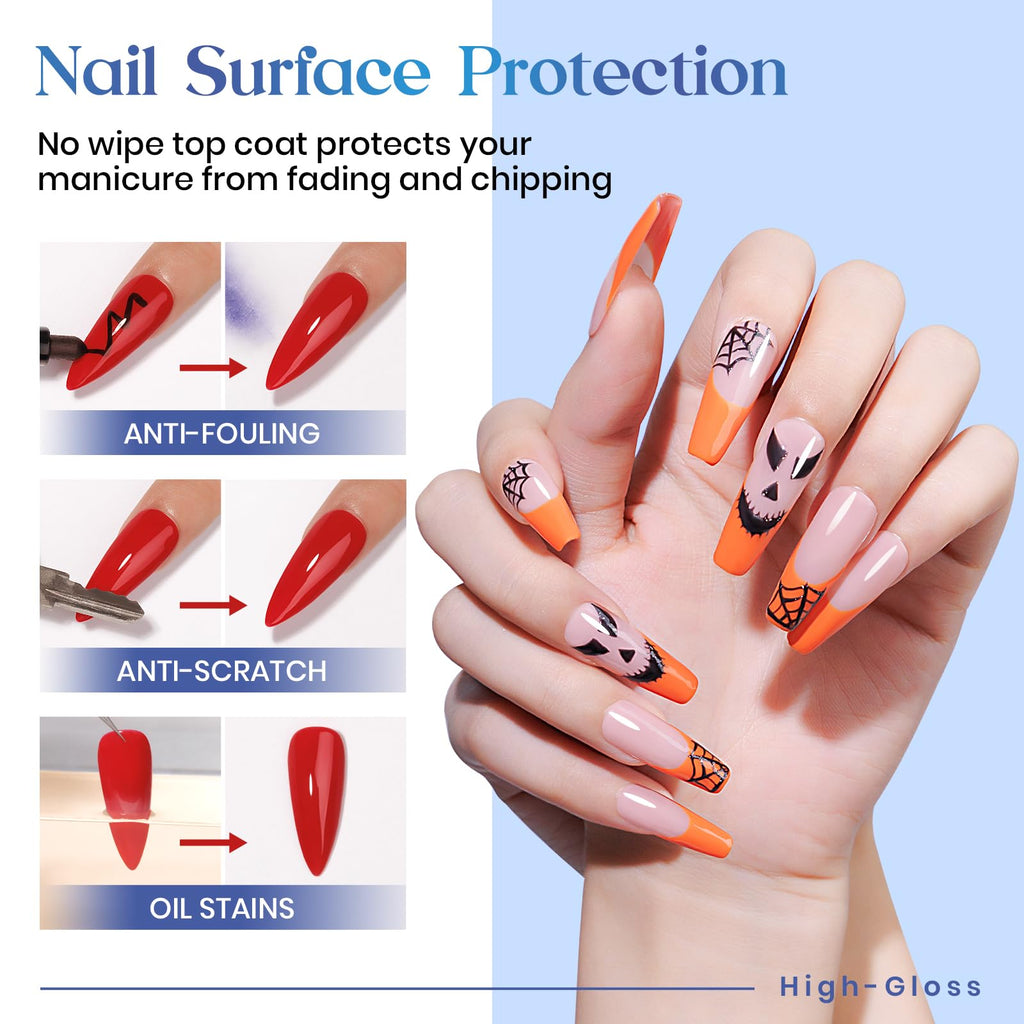MIZHSE 100ml No-Wipe Gel Top Coat – High-Gloss, Long-Lasting Nail Finish Gift Kit
