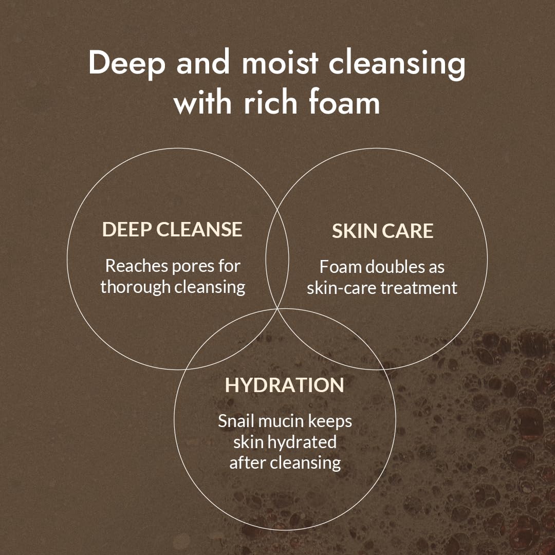 MIZON Snail Repairing Foam Cleanser – Gentle Cream-to-Foam Face Wash with Snail Mucin