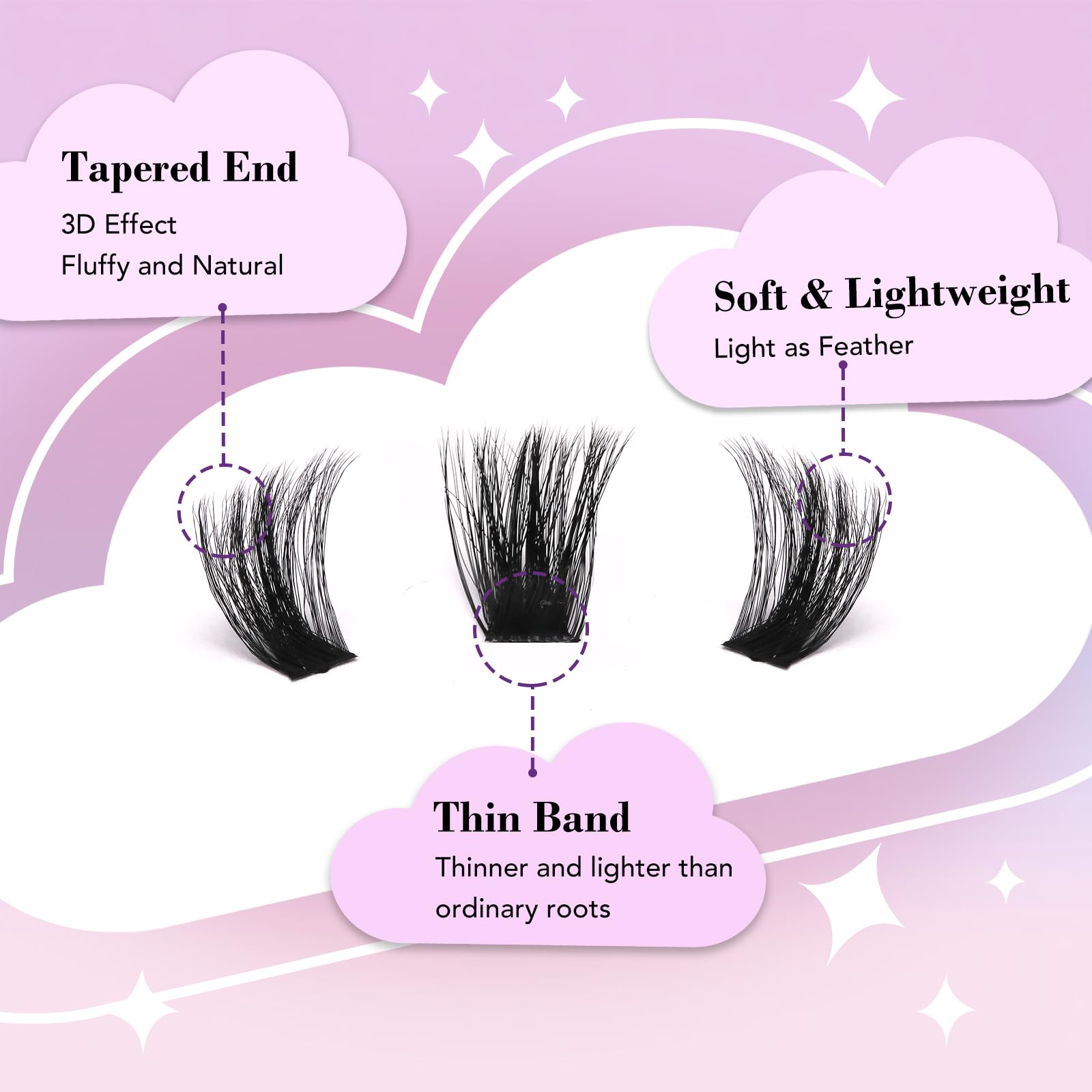 MJJOMAY Fluffy Lash Clusters 280pcs – 100D Volume Lash Kit with Bond & Seal