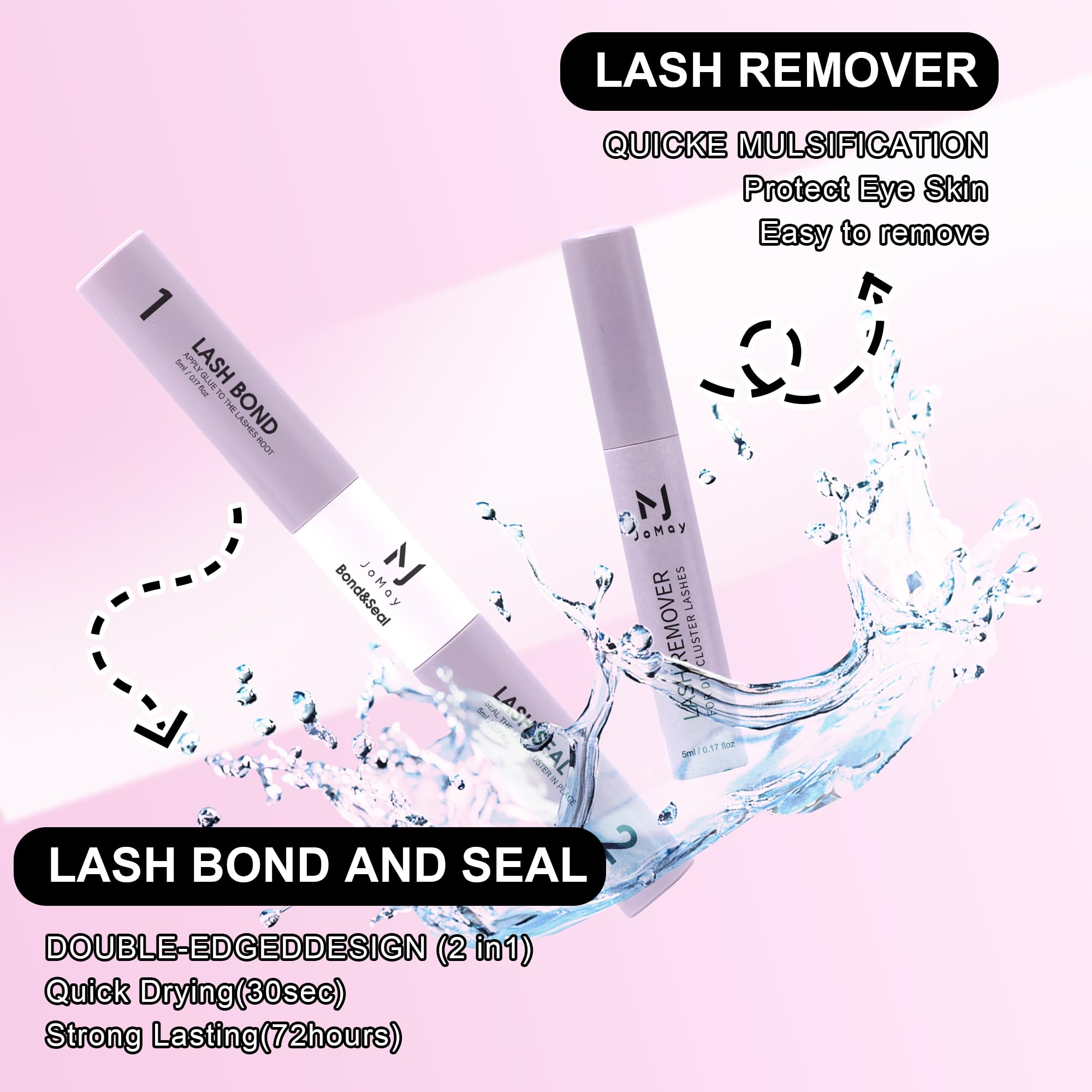 MJJOMAY Fluffy Lash Clusters 280pcs – 100D Volume Lash Kit with Bond & Seal