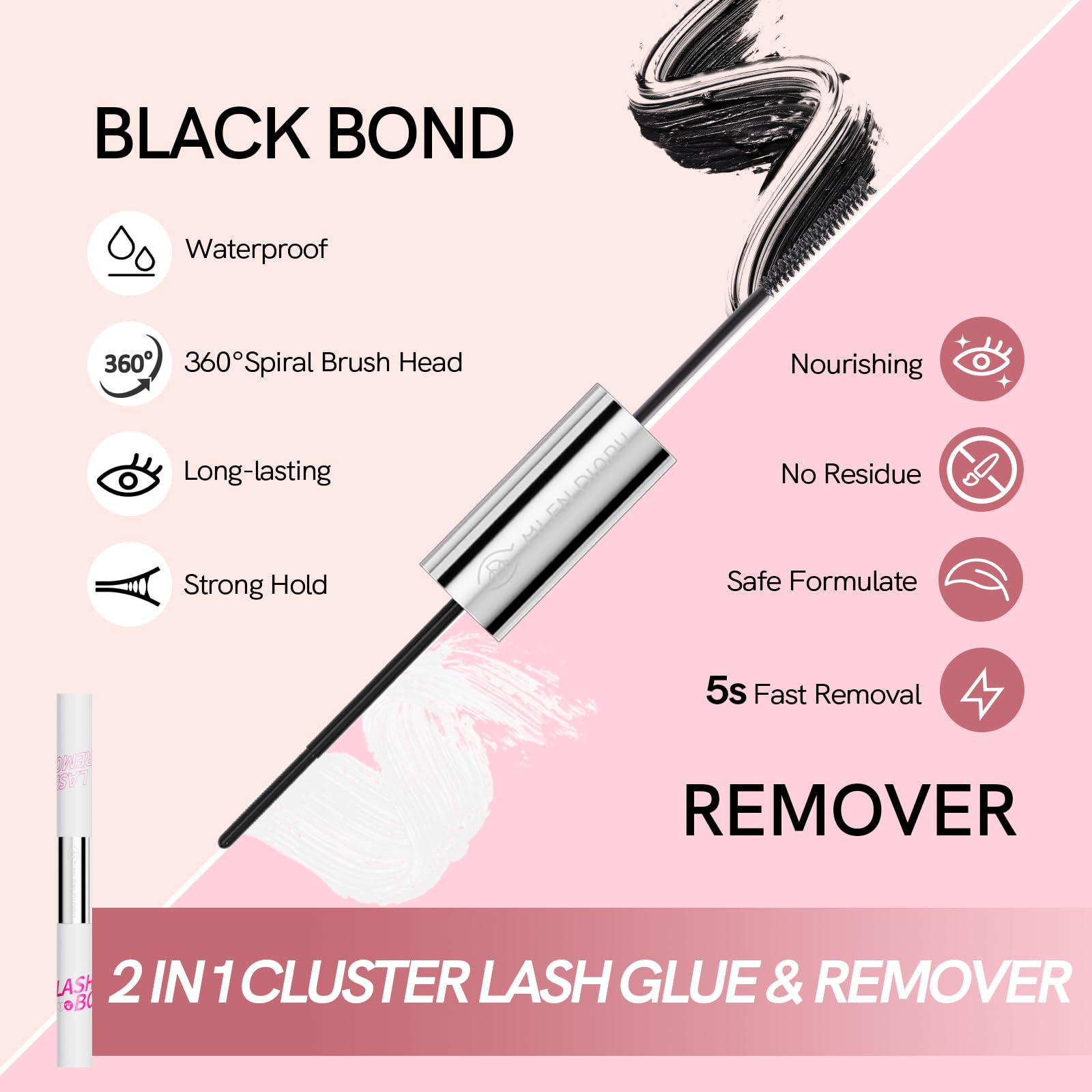 MLEN DIARY DIY Eyelash Extension Kit – 114 Pcs, 10–16mm Manga Clusters, Lash Bond & Remover