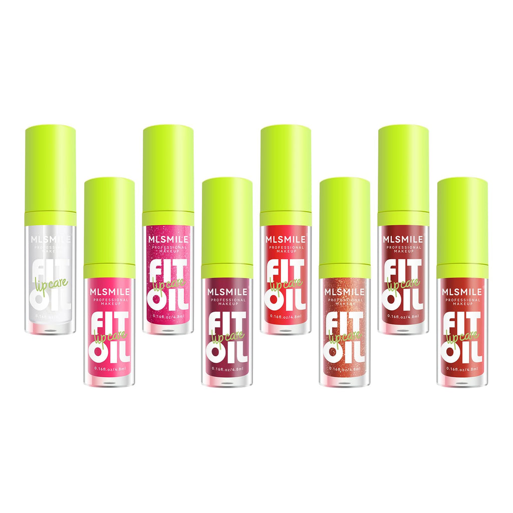 MLSMILE 8 Colors Lip Oil Lip Glaze Set – Nourishing, Non-Sticky Gloss Oil
