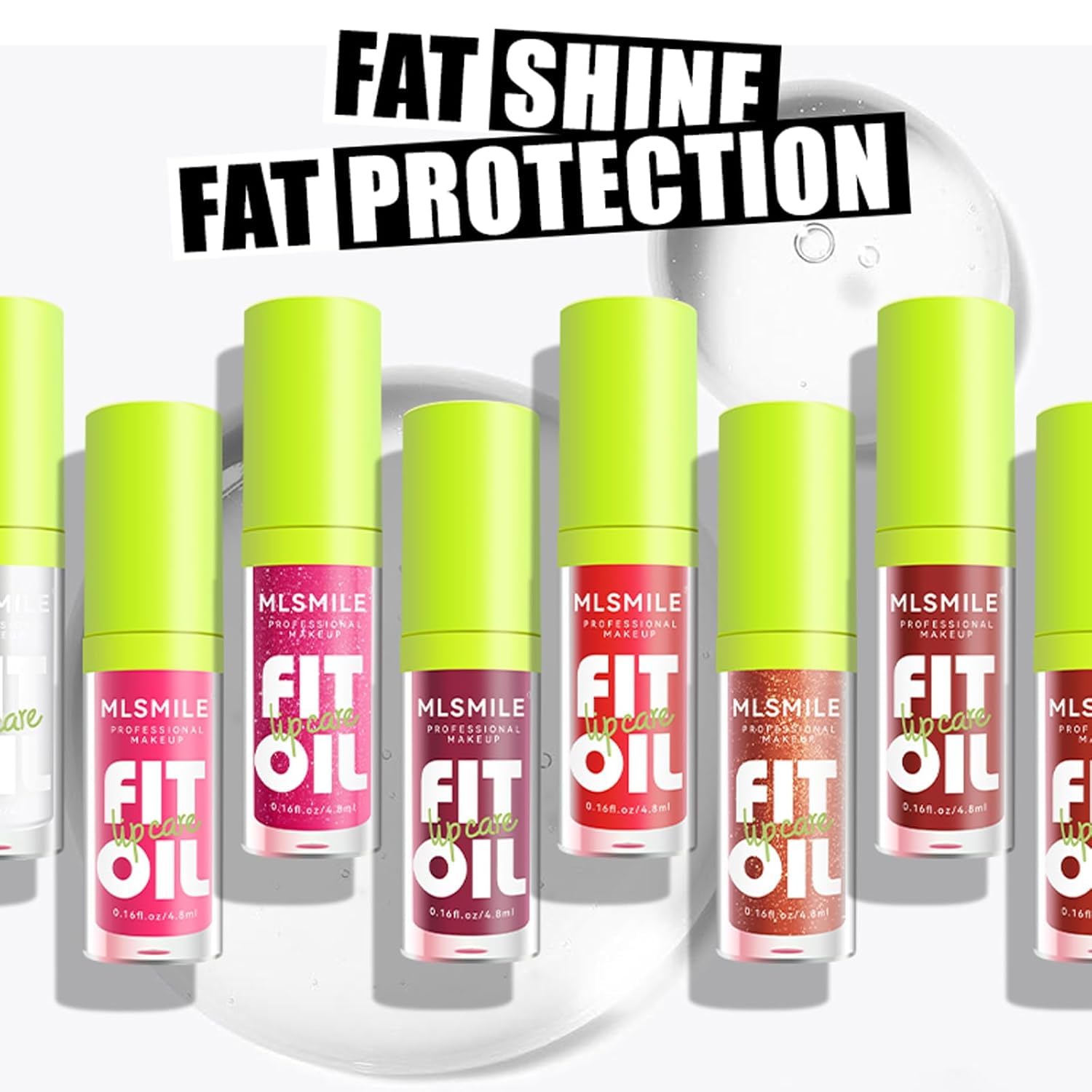 MLSMILE 8 Colors Lip Oil Lip Glaze Set – Nourishing, Non-Sticky Gloss Oil