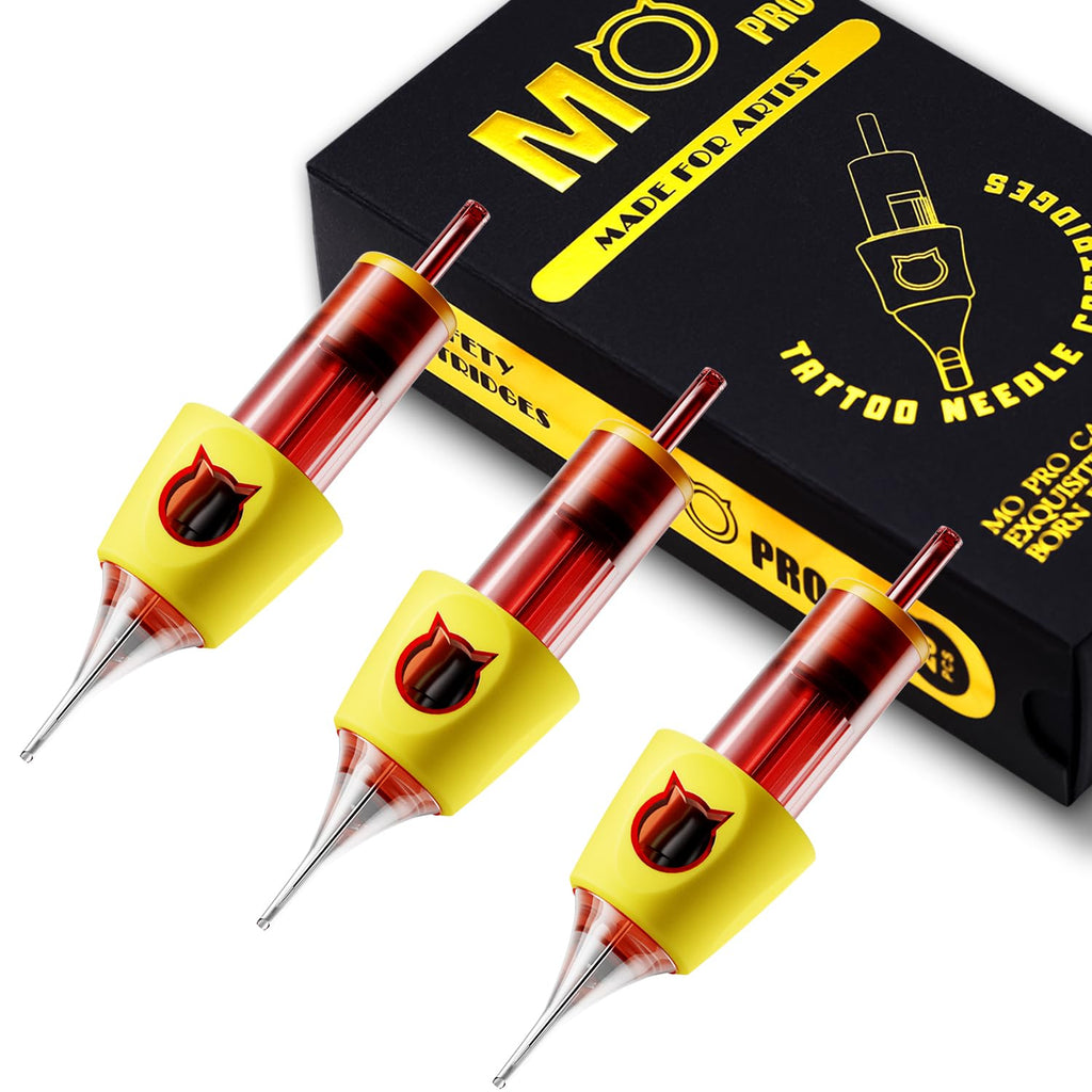 MO MOLONG MO PRO Expert Grade Tattoo Cartridges – Bugpin #10 Curved Magnum 7, Silicone Finger Ledge, 20Pcs
