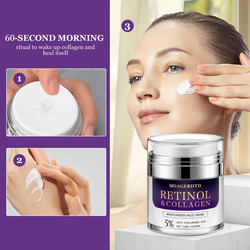 MOAGERDTD Retinol Collagen Cream – Day & Night Hydration for Anti-Aging