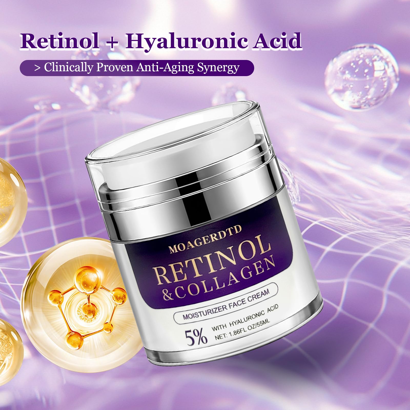 MOAGERDTD Retinol Collagen Cream – Day & Night Hydration for Anti-Aging