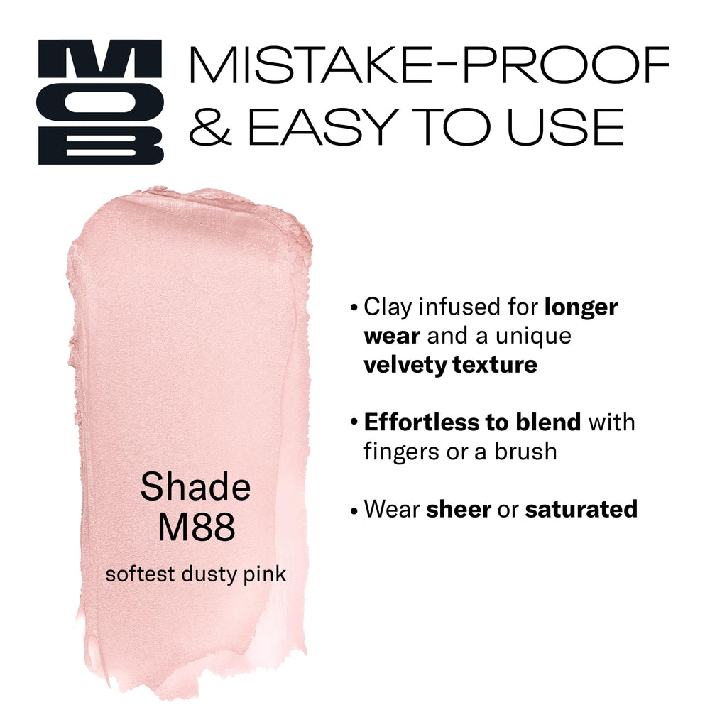 MOB Beauty Cream Clay Eyeshadow M88 – Soft Dusty Pink, Buildable, Vegan & Clean