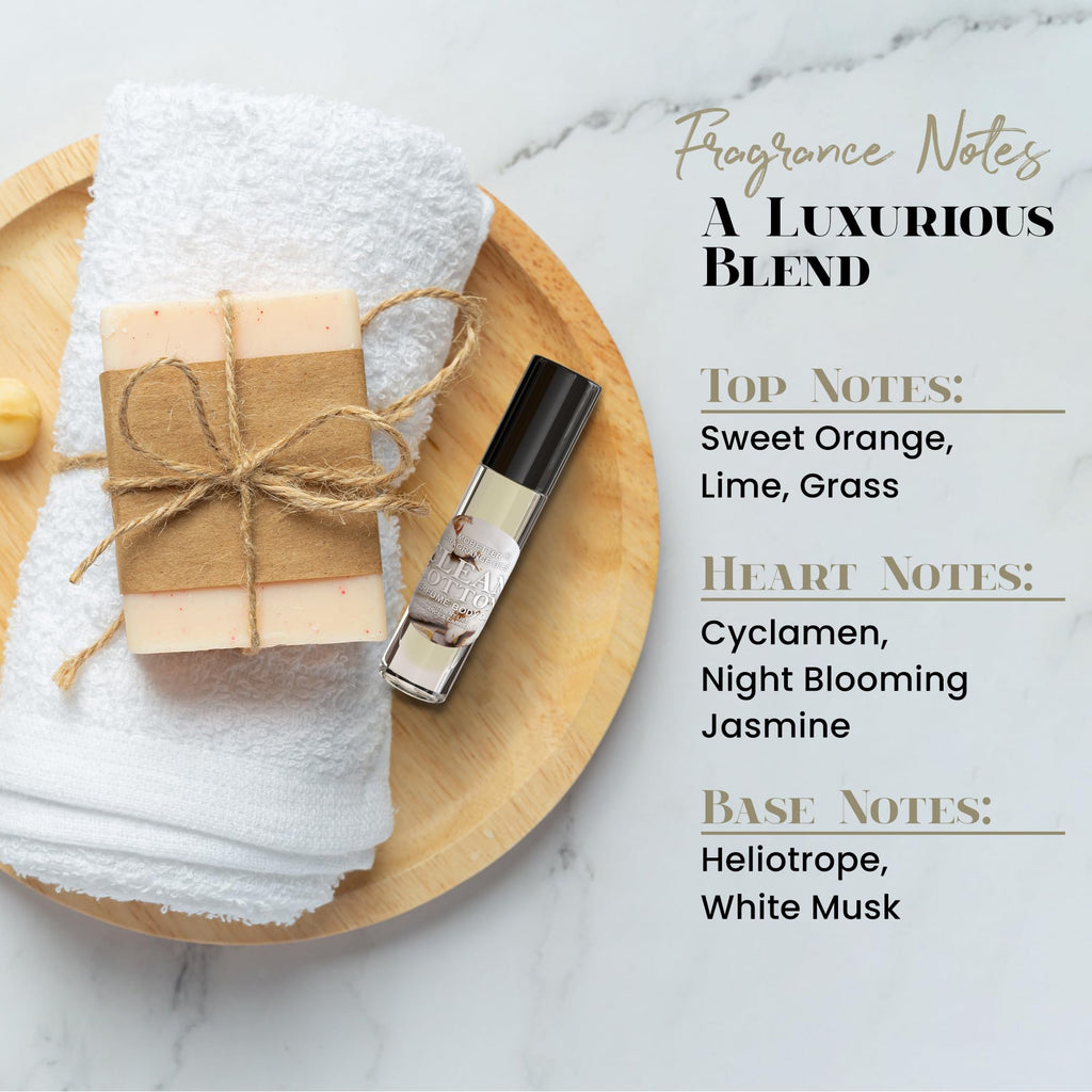 MOBETTER Clean Cotton Perfume Body Oil — Alcohol-Free, Long-Lasting Fragrance