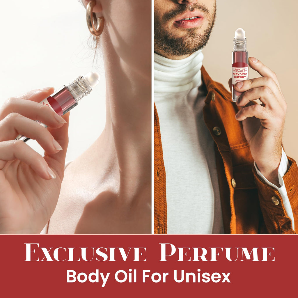 MOBETTER Very Very Cherry Unisex Body Oil Perfume – Long-Lasting, Alcohol-Free