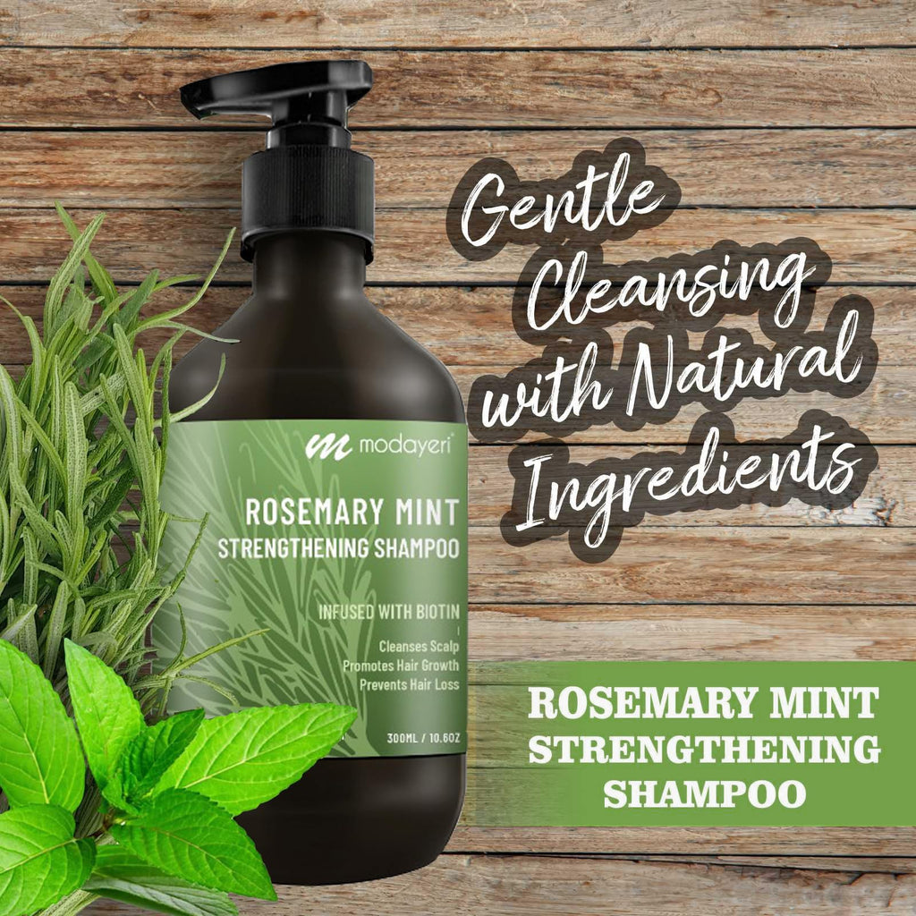 Modayeri Rosemary Mint Strengthening Shampoo with Biotin – Nourish & Strengthen Hair | 10.14 oz
