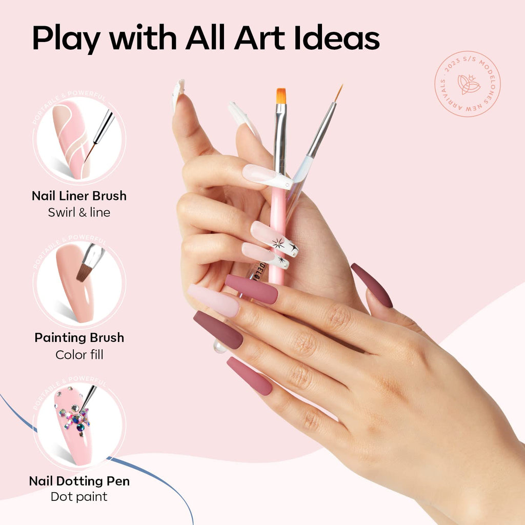 Modelones 20PCS Gel Nail Polish Kit with UV/LED Lamp – 6 Colors Starter DIY Manicure Set