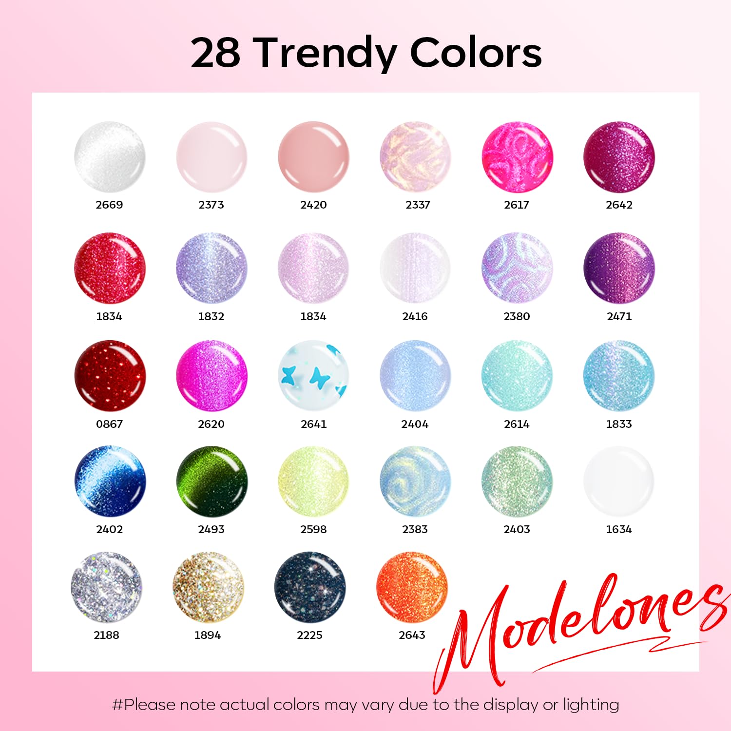 Modelones 32-Color Gel Nail Polish Set with Cat Eye & Magnet – No-Wipe Base & Top Coats
