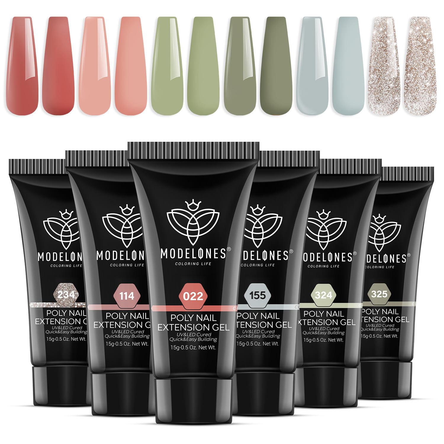 Modelones 6-Color Poly Nail Gel Set – DIY Home Manicure