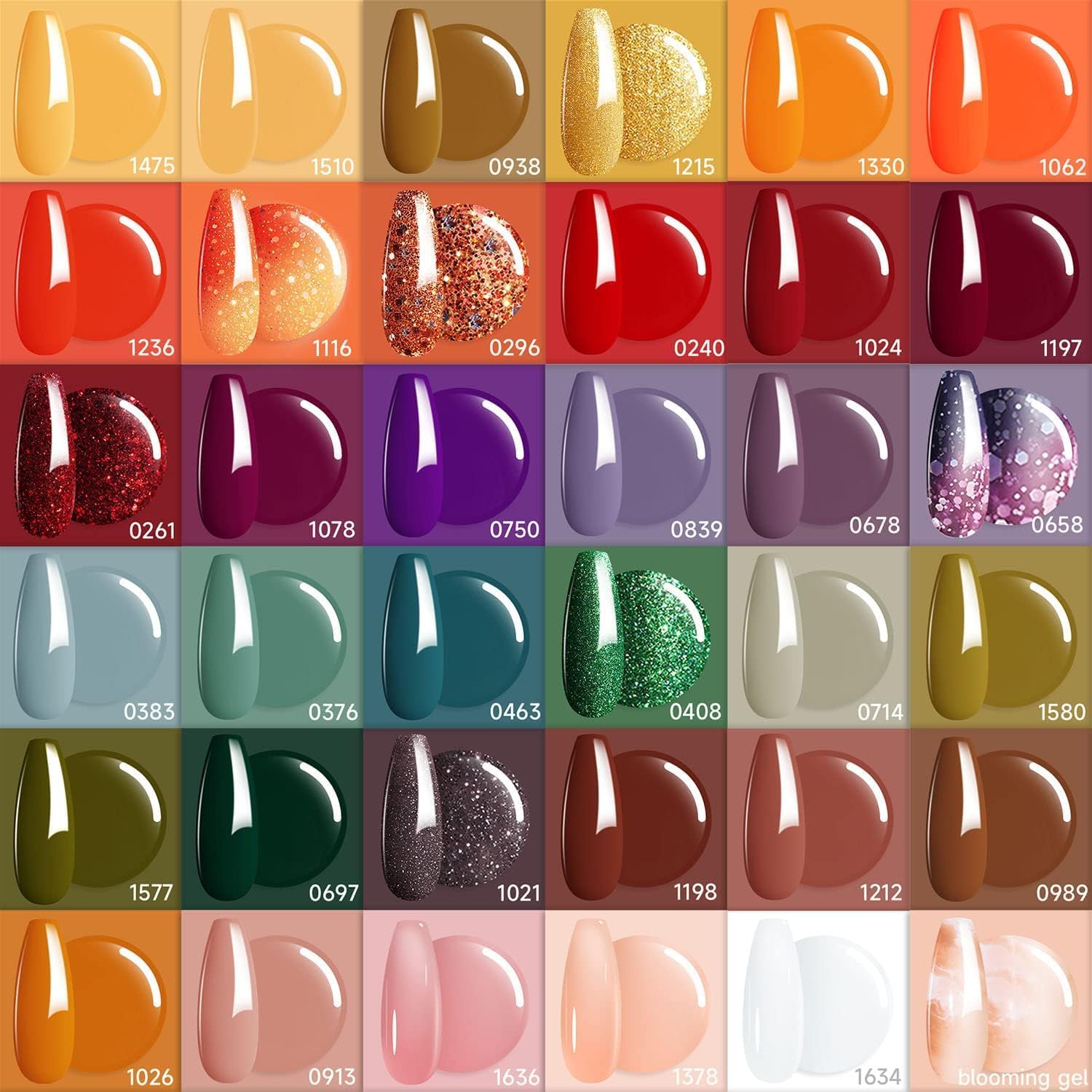 Modelones 40-Pcs Gel Nail Polish Set with Base Coat & 3 Top Coats – Vibrant Nude to Bright Colors