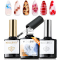 modelones Gel Top Coat & Blooming Set – 15ml, 3-Piece Nail Art Kit