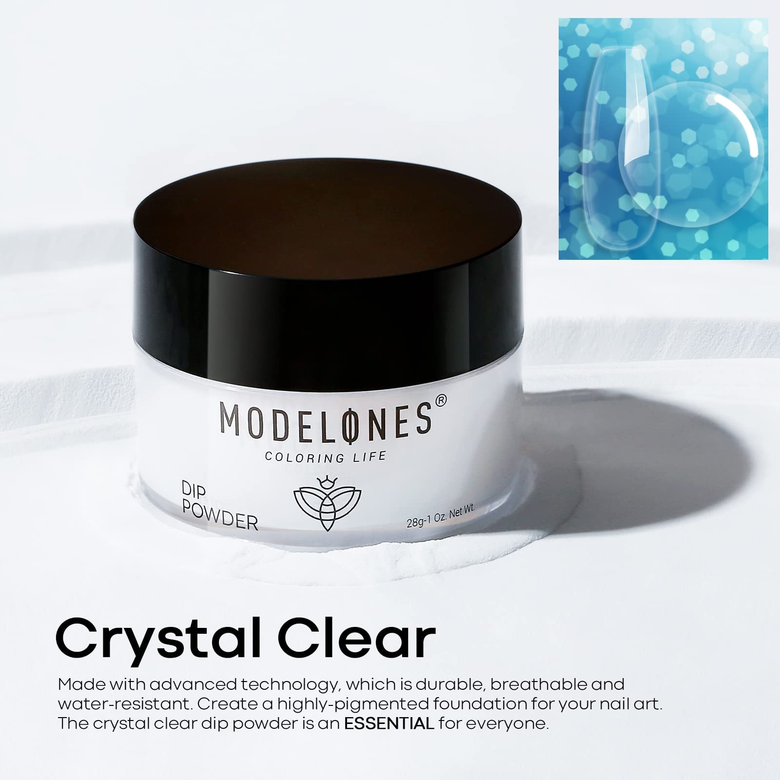 Modelones Dip Powder Clear Color – Long-Lasting, No-Lamp DIY Nails
