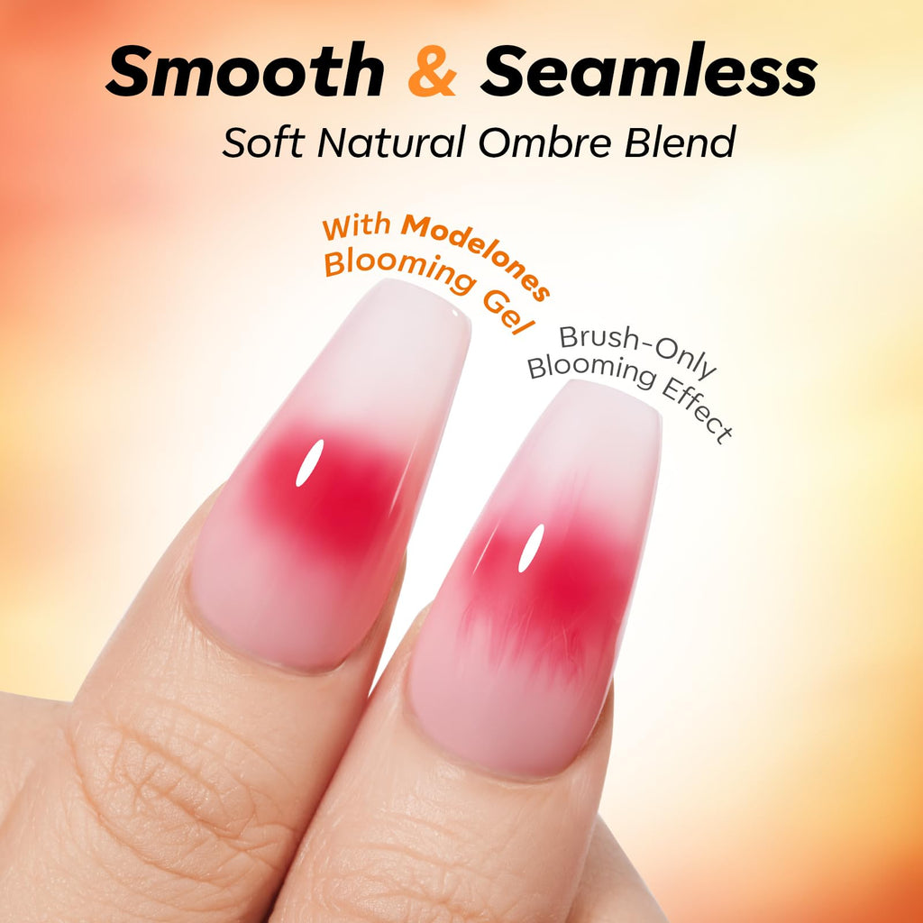 modelones Gel Top Coat & Blooming Set – 15ml, 3-Piece Nail Art Kit