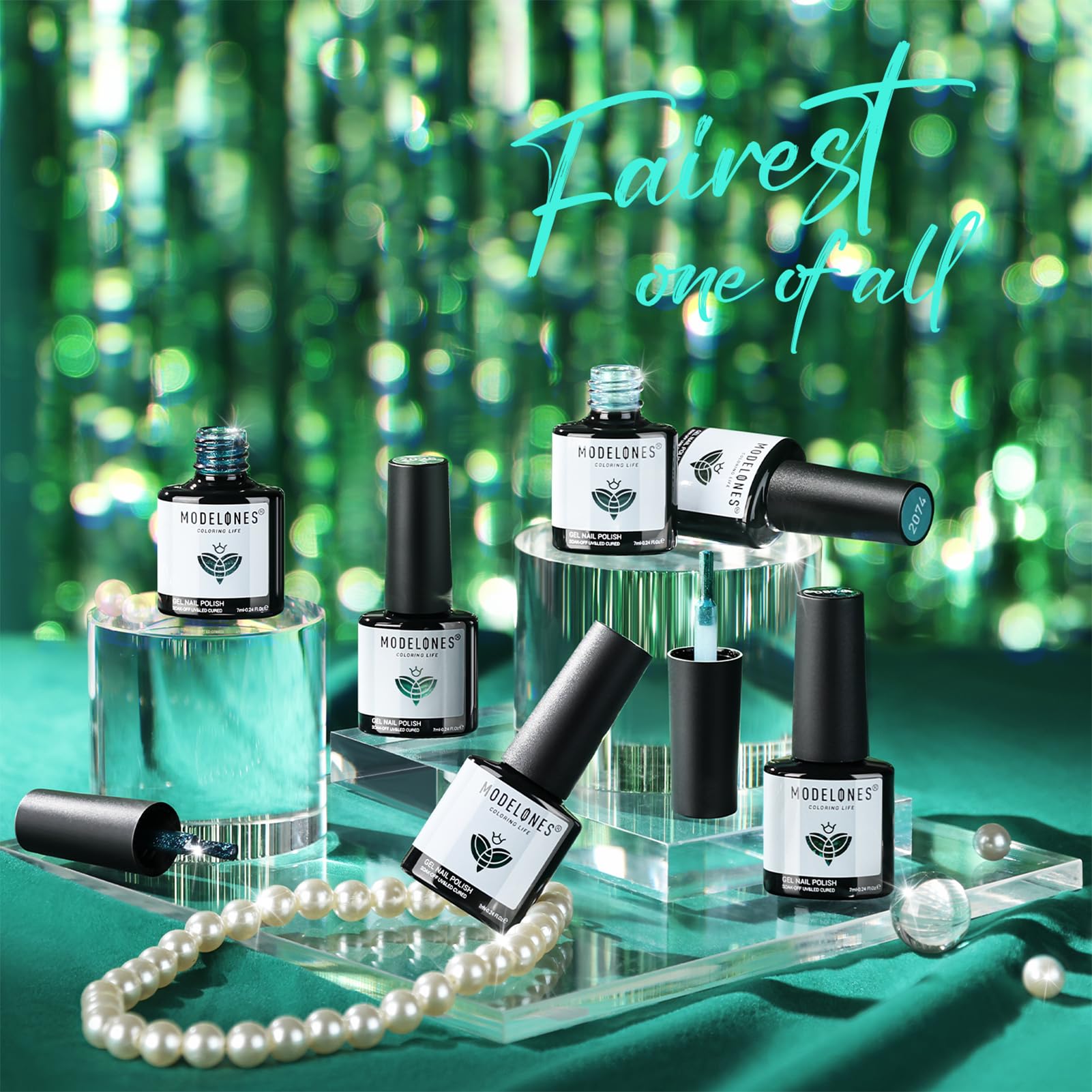 Modelones Ethereal Green Gel Nail Polish Set – 6 Colors for Salon-Quality DIY Nails