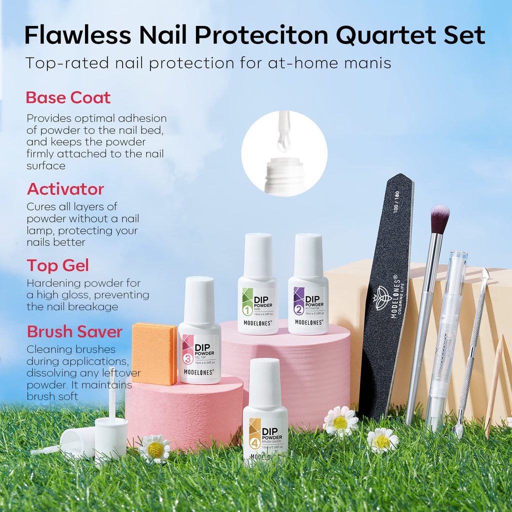 Modelones Dip Powder Nail Kit Starter – 30 Colors, No Lamp Needed, Salon-Quality at Home