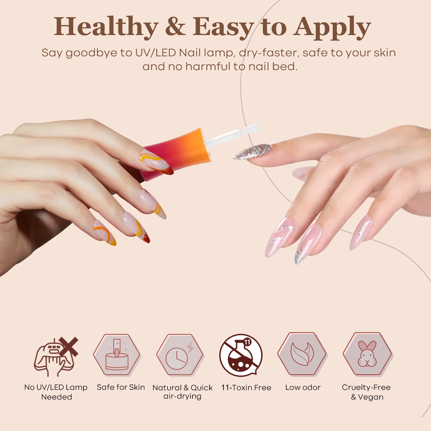 Modelones Dip Powder Liquid Set 4+4 – Base Coat, Top Coat, Activator & Brush Saver
