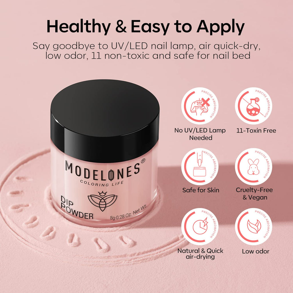 Modelones Dip Powder Nail Kit Starter — 20 Colors, Base, Top & Activator